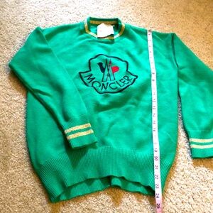Moncler Green Sweater With Gold Accents Size S